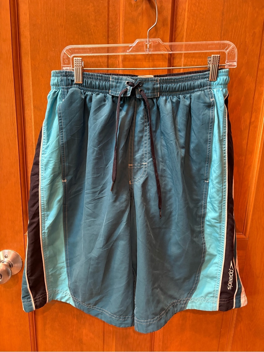 Speedo Men’s Swim Trunks Blue Size Large Drawstring